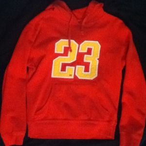 Red fitted hoodie