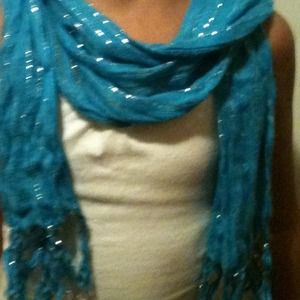 Silver and blue scarf