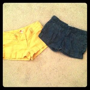 Yellow&denim shorts