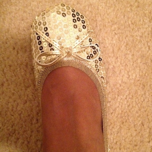Folding Gold Sequins Flats