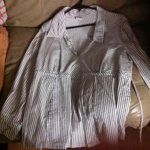 White pinstriped maternity top