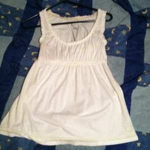 White fitted top loose bottom shirt