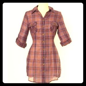 REDUCED! Blue & Red Plaid Shirt/Skirt
