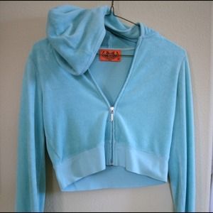 Juicy Couture cropped turquoise hoodie
