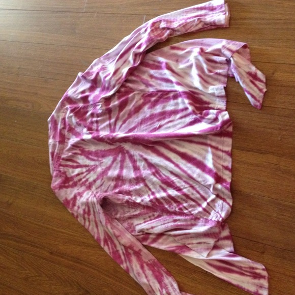 Pink and white flare open Cardigan. Sold! - Picture 3 of 3