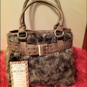 Faux Leather Fur Shoulder Bag