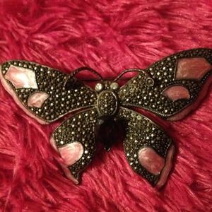 Sterling Silver Marcasite Butterfly Broach
