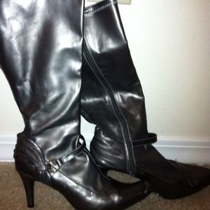 Gun metal grey tall boots 9