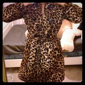 Michael by Michaels Kors animal print trenchcoat.