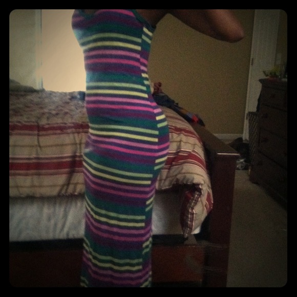 Colorful stripes maxi dress