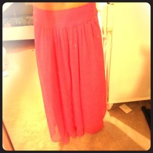 Hot pink chiffon maxi skirt