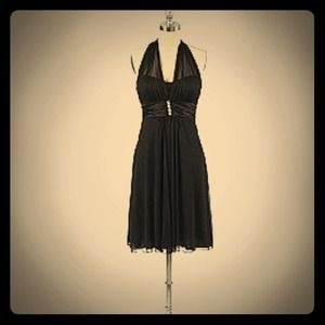 Black sheer halter dress