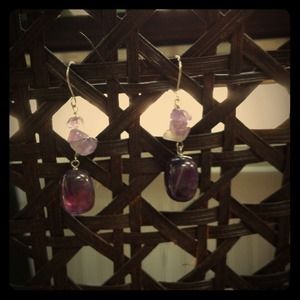 Purple stone earrings