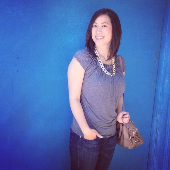 SOLD Gray Blouse - Picture 2 of 3