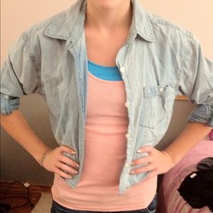 Denim colored cut off shirt