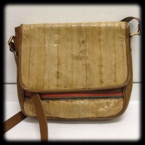 SOLD Vintage Eel Skin Crossbody Bag