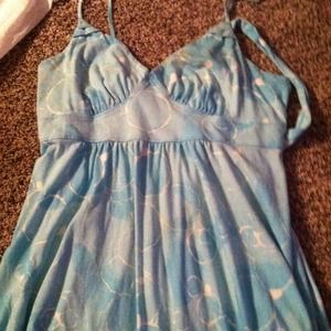 Blue and white bubble dress