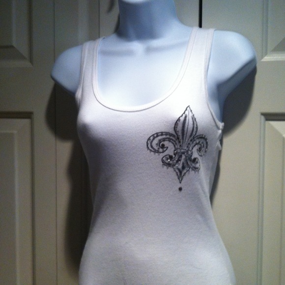 Extra long embellished tank