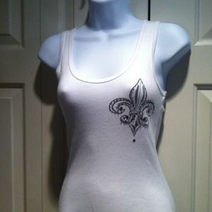 Extra long embellished tank