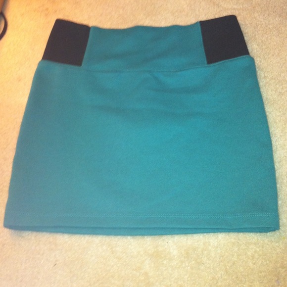 Teal mini skirt
