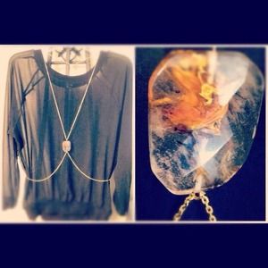 Glass Stone Body Chain / Necklace