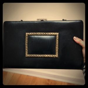 1960's Vintage Black Clutch