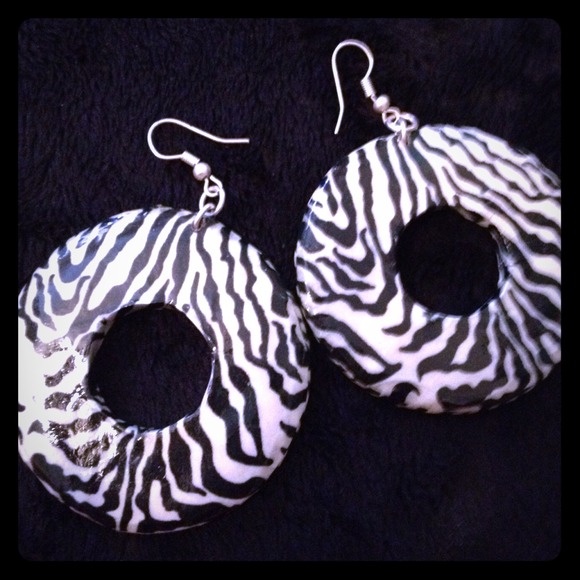 Zebra print earrings