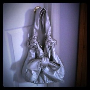 Silver hobo bag
