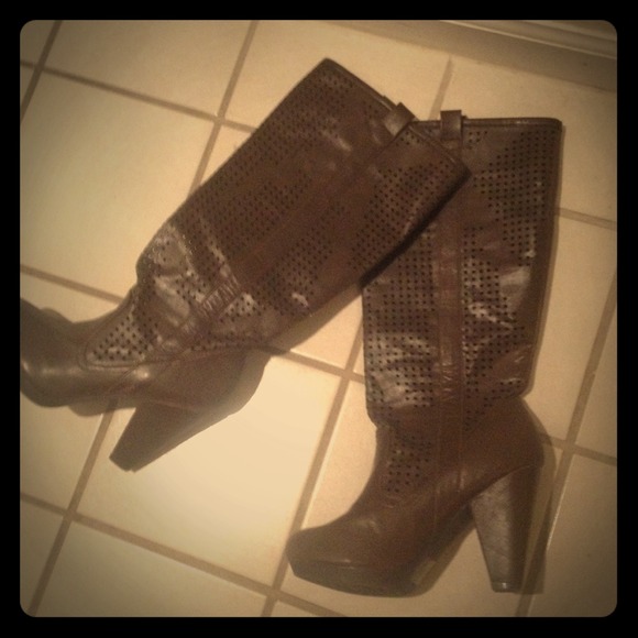Knee high brown boots