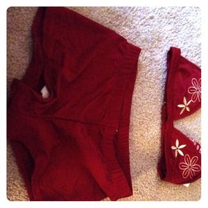 Red swim shorts