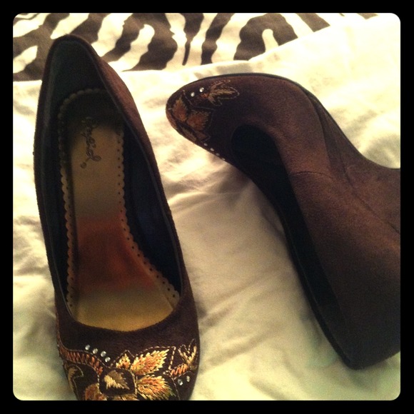 Brown Suede wedge