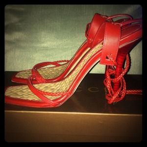 Gucci Shoes - Gucci Red leather lace up sandals Gucci Shoes - Gucci Red leather lace up sandals