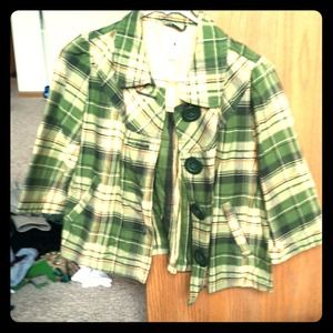 Green plaid jacket