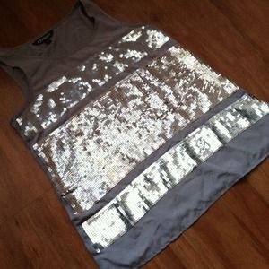 Gray Express Sequin Top