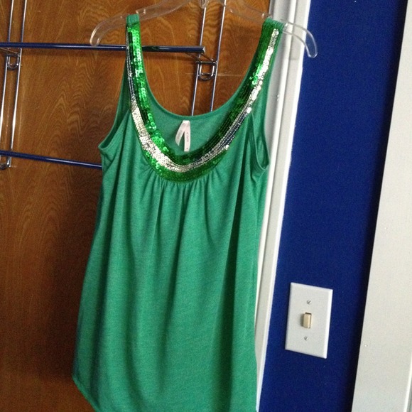Green sequins top