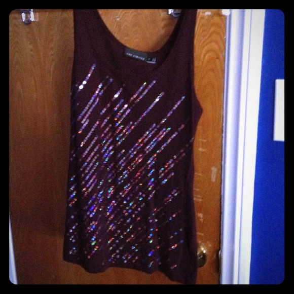 Burgundy sequins tank top