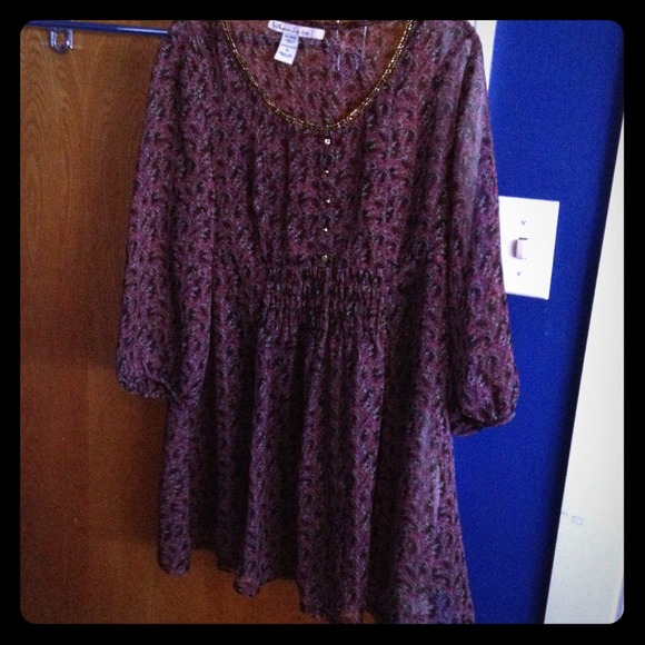 3/4 sleeve baby doll sheer top