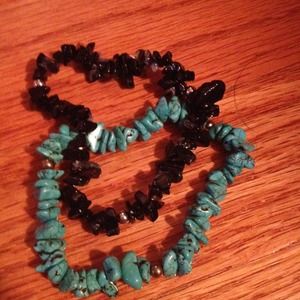Turquoise and black onyx bracelets