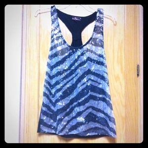 SOLD Sequined zebra print top