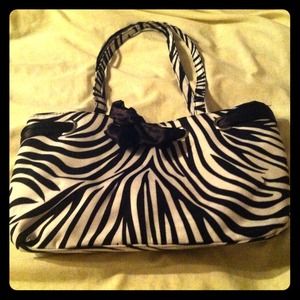 Zebra Print Purse w/ ribbon