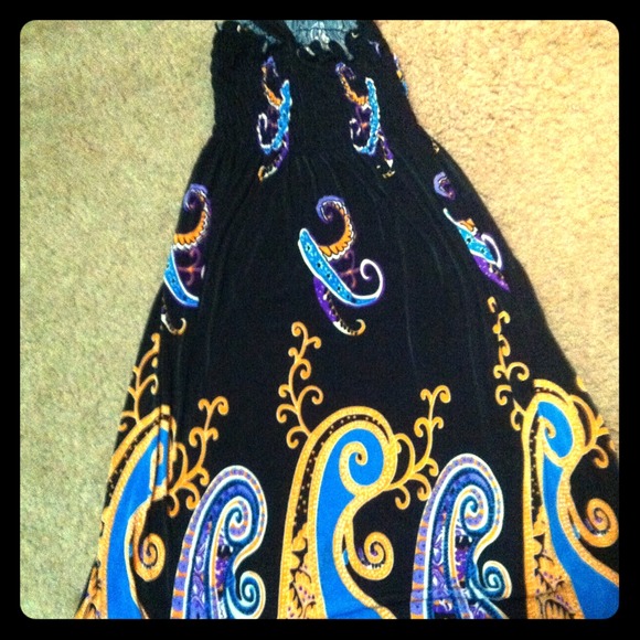 A nice very bright pattern dress