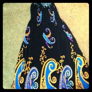 A nice very bright pattern dress