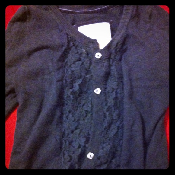 blue cardigan