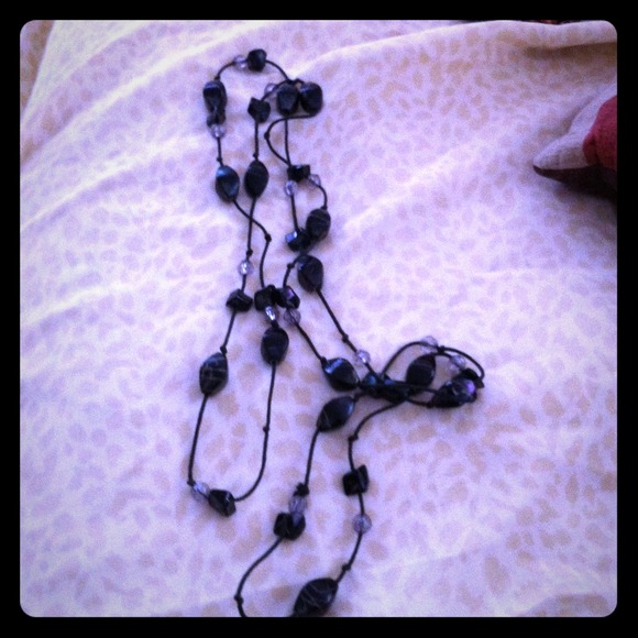 Long black necklace