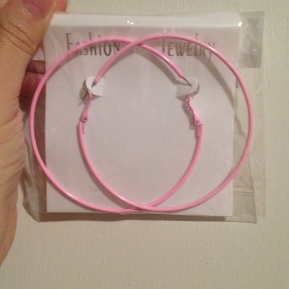 💢SOLD OUT💢Pink hoop earrings - Picture 1 of 1