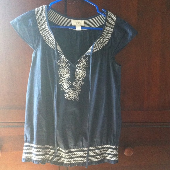 Ann Taylor Loft Peasant Top XSmall