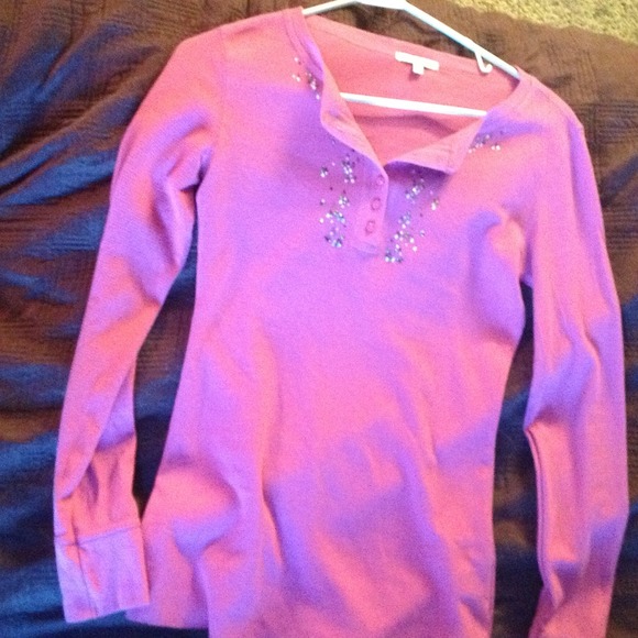 Charlotte Russe Pink Long-sleeved Shirt