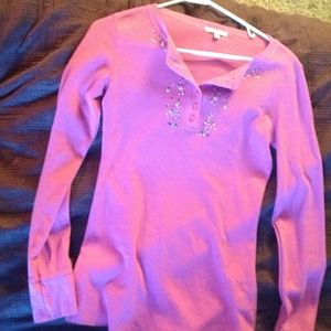 Charlotte Russe Pink Long-sleeved Shirt