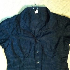 Fossil peplum fit short sleeve button down