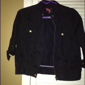 Black material 3/4 sleeve